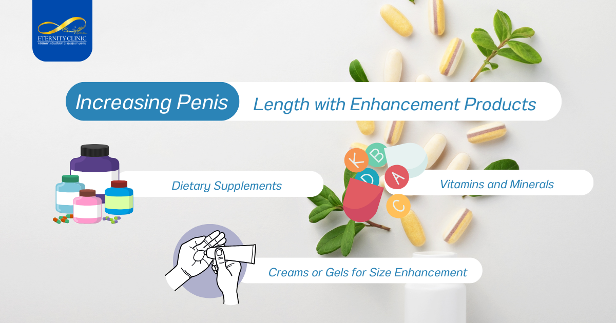 Increasing Penis - ETERNITY CLINIC by M.D. SUEBPONG ENGCHUAN Increasing Penis Length with Enhancement Products. Dietary Supplements, Vitamins and minerals, Creams or Gels for size enhancement