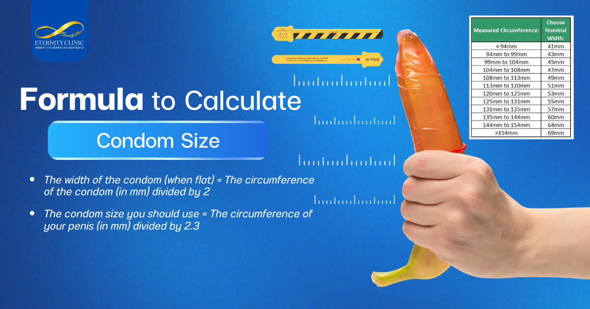 สูตรคำนวณขนาดถุงยางอนามัย - ETERNITY CLINIC by M.D. SUEBPONG ENGCHUAN Condom Size