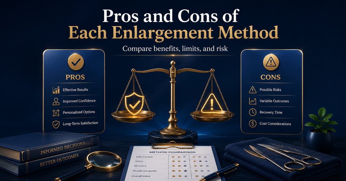 Pros and cons of penis enlargement methods