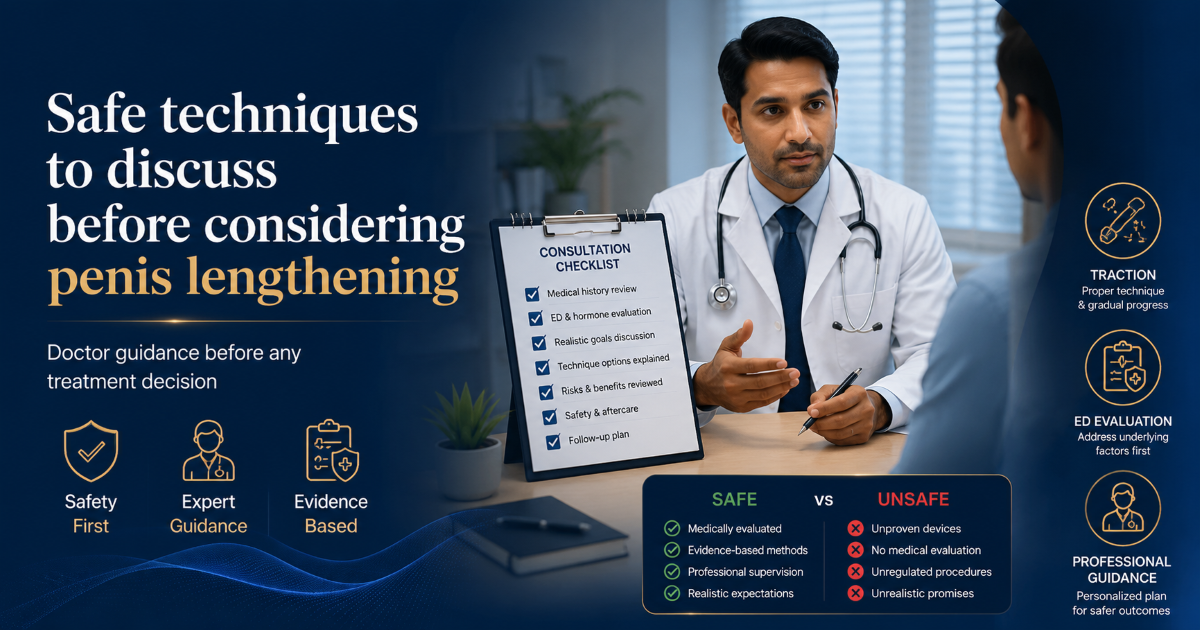Safe techniques to discuss before penis lengthening