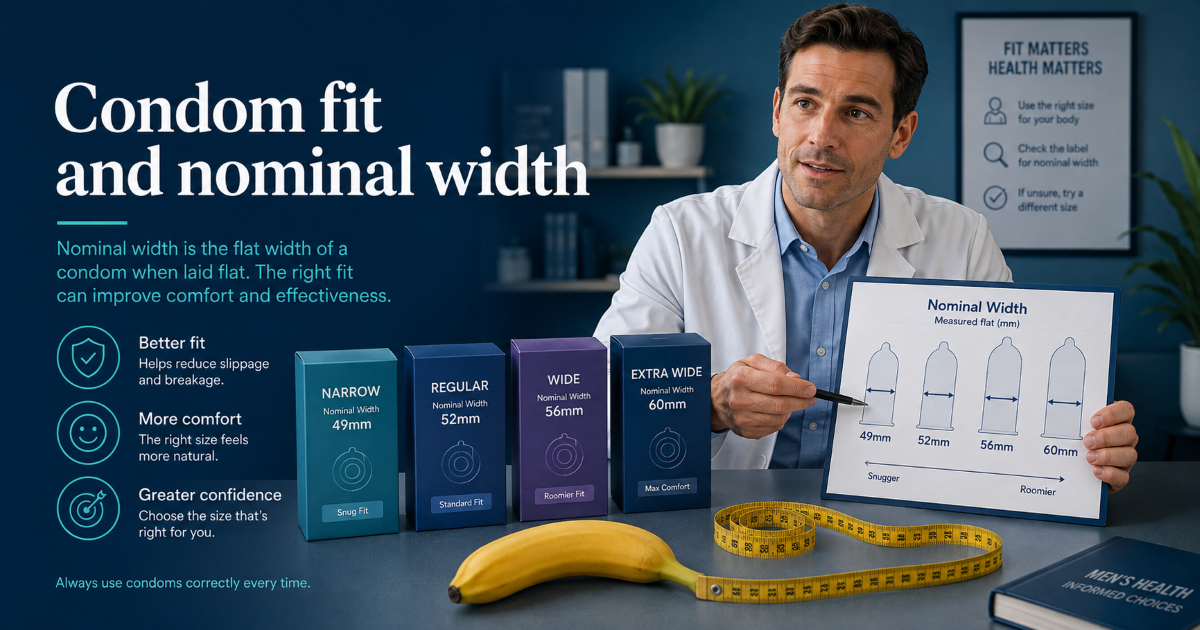 Condom fit and penis size measurement