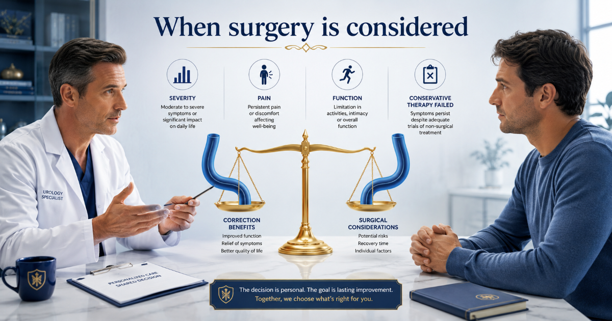 Normal penile curvature and Peyronie's disease decision guide