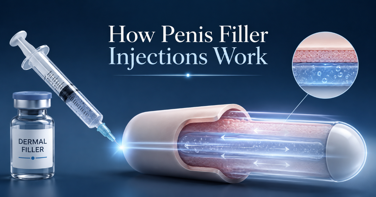Penile enlargement filler injections for girth enhancement