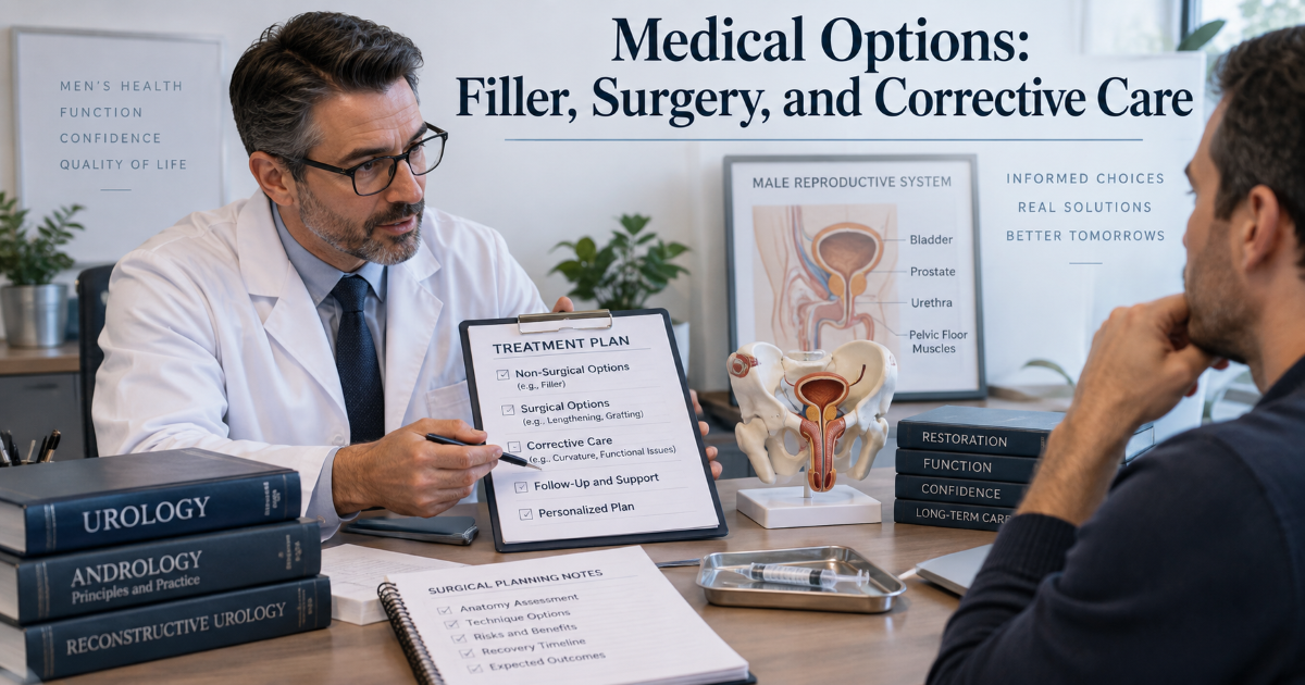 medical penile enlargement options and unsafe injection warning for men considering treatment