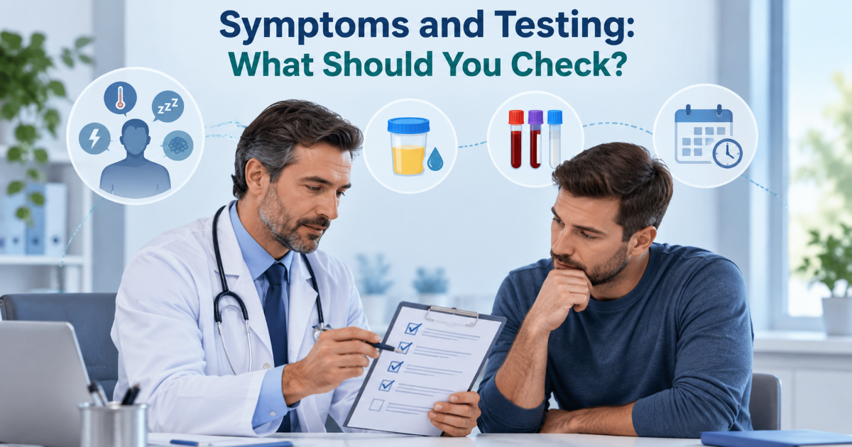 STI testing checklist for gonorrhea symptoms exposure sites urine sample swabs blood tests and partner history