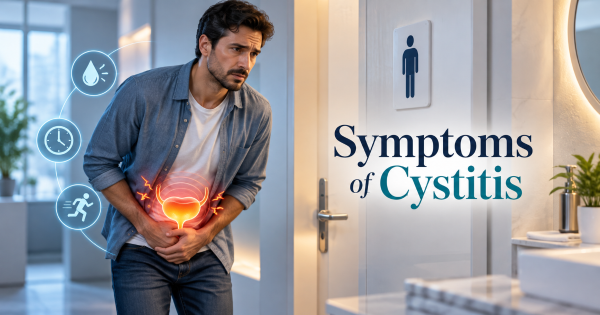 Cystitis symptoms including burning urination frequent urination lower abdominal pain and cloudy urine