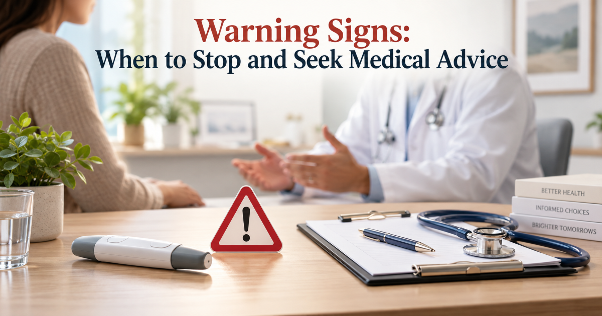 Warning signs after sexual wellness device use including pain bleeding swelling discharge odor wounds and urinary symptoms