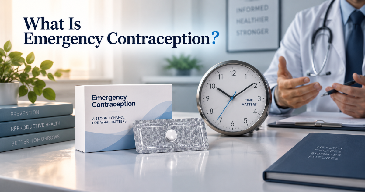 Emergency contraception overview showing time-sensitive options after unprotected sex or condom failure
