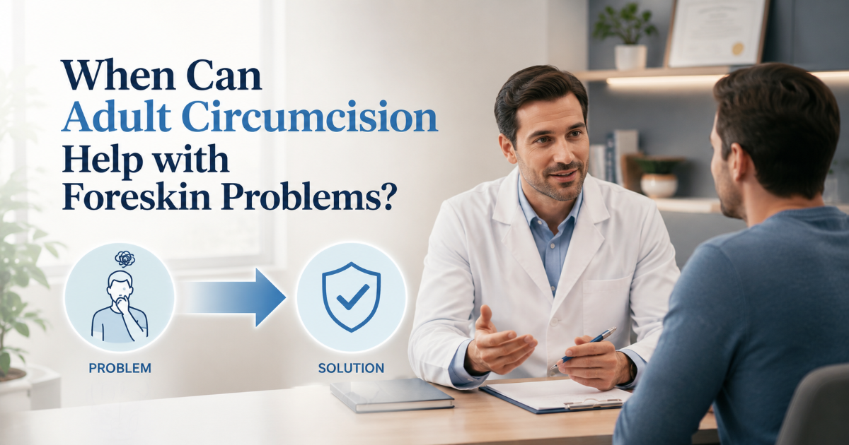 Adult circumcision for recurring foreskin problems