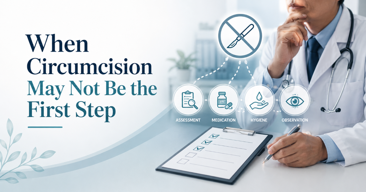 Doctor consultation before adult circumcision